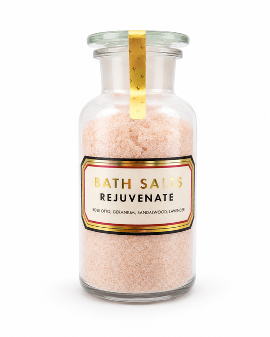 REJUVENATE Bath Salts with Rose, Geranium, Sandalwood and Lavender