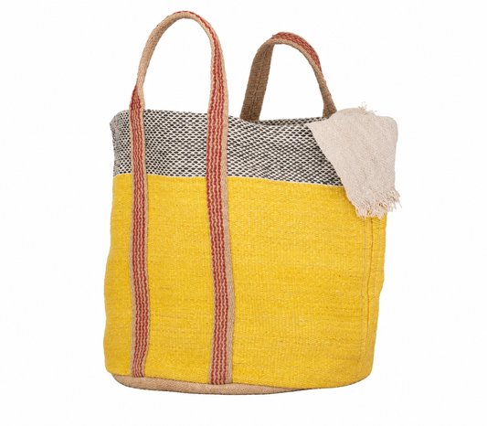 Large Jute Yellow Basket