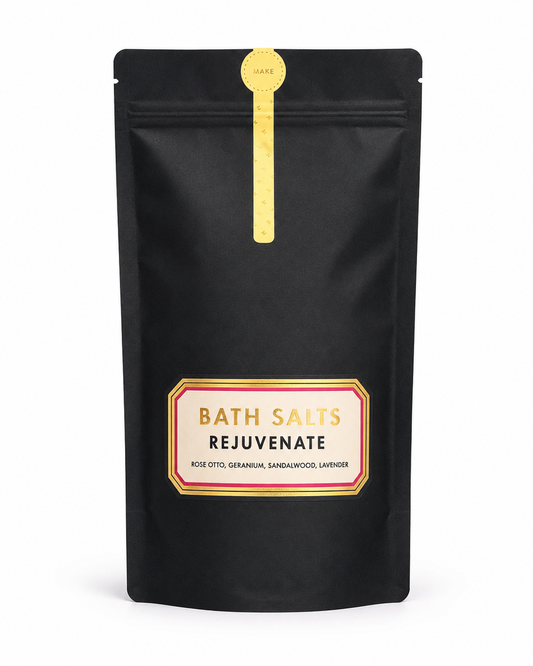 REJUVENATE Bath Salts with Rose, Geranium, Sandalwood and Lavender