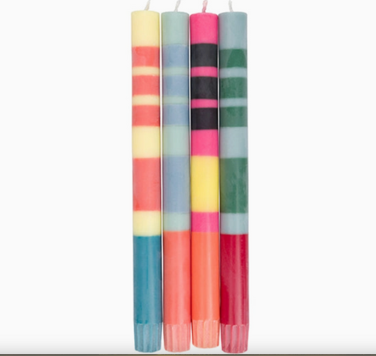 Striped Candle Set of 4