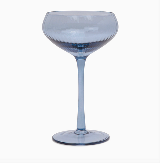 Lou Set of Two Coupe Glasses-Blue