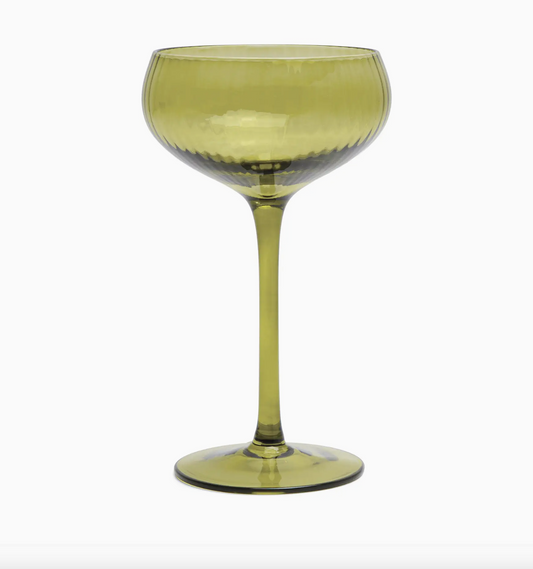Lou Coupe Glasses Set of Two-Green