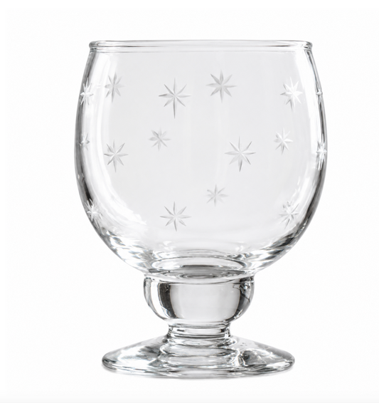 Star Etched Wine Glass