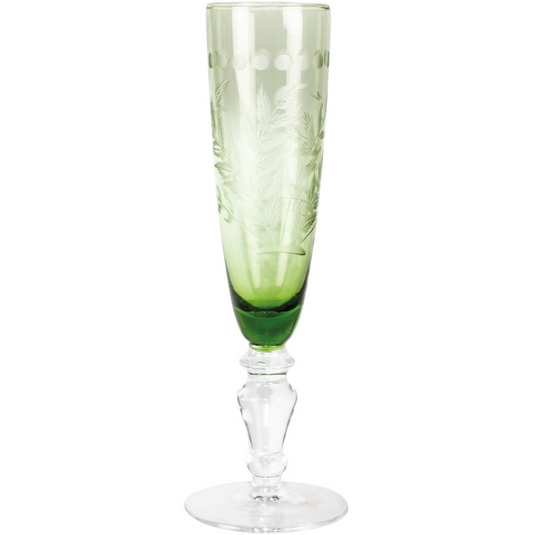 Etched Champagne Flute Glasses