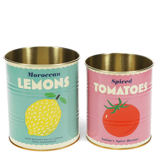 Lemon and Tomato Storage Tins